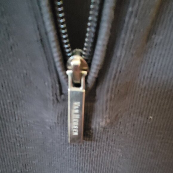 Van Heusen Mens 1/4 Zip Black Cotton Blend Sweater - Picture 3 of 10